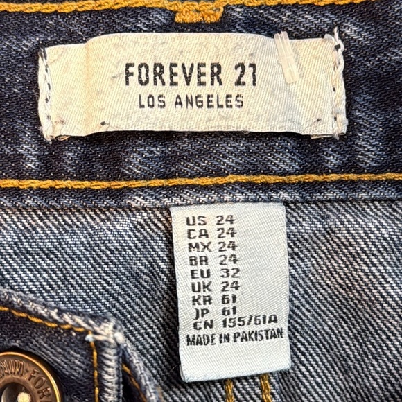 Forever 21 Denim Button Up Raw Hem Mini Jean Skirt Women’s 24 - Picture 5 of 7